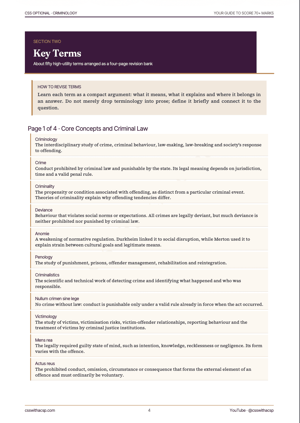 Criminology Mastery Pack - CSS Optional Series — sample page