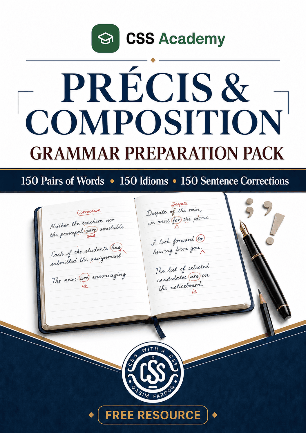 Precis and Composition - Grammar Preparation Pack — cover
