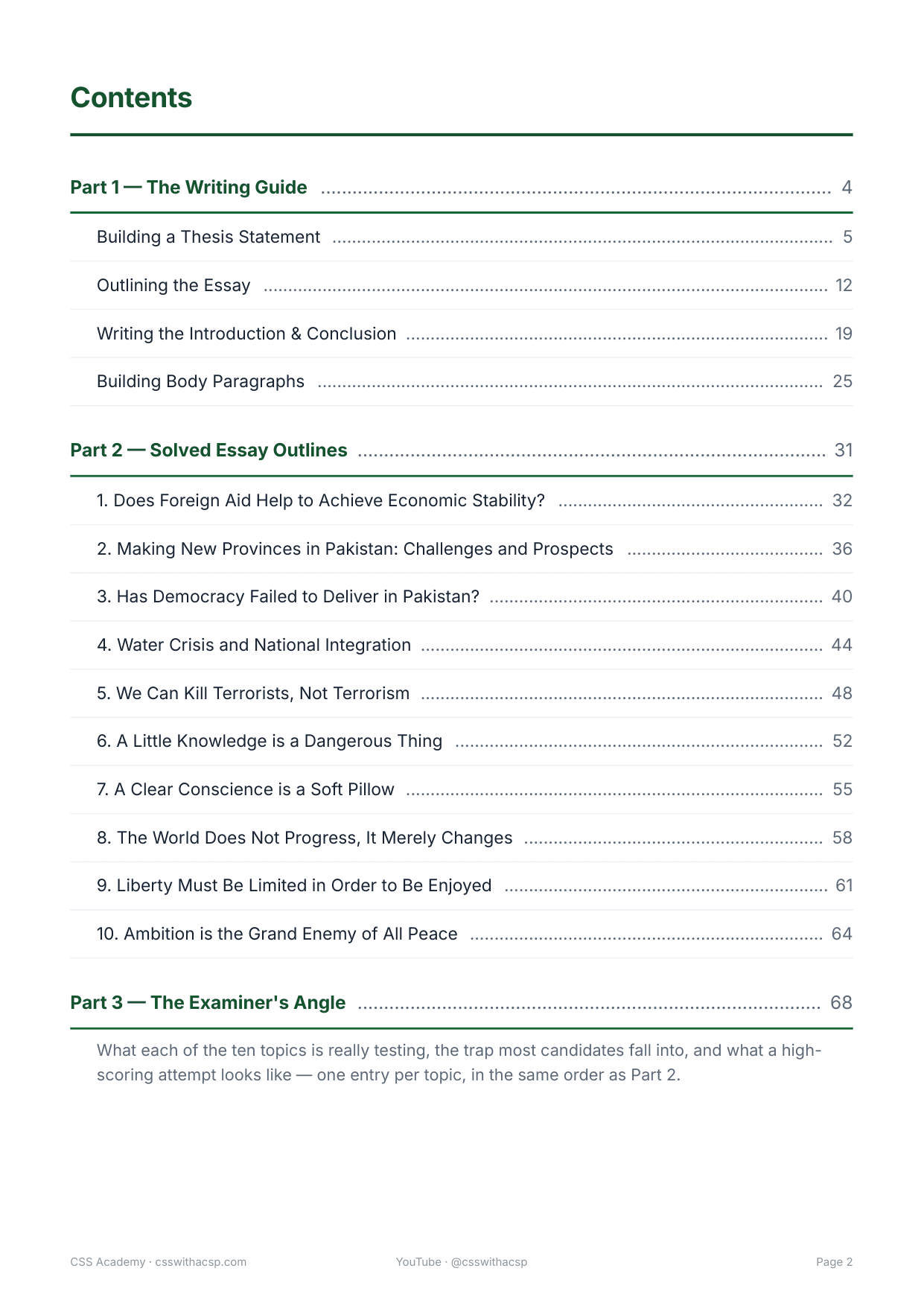 Essay Writing Handbook: Score 60+ in Your First Attempt — sample page