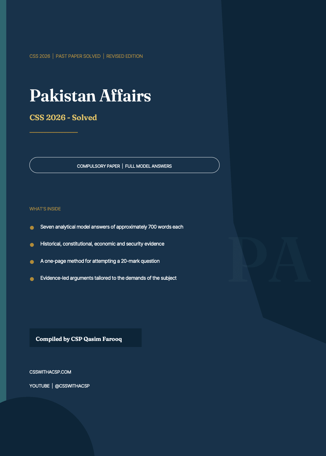 Pakistan Affairs - CSS 2026 Paper Solved — cover