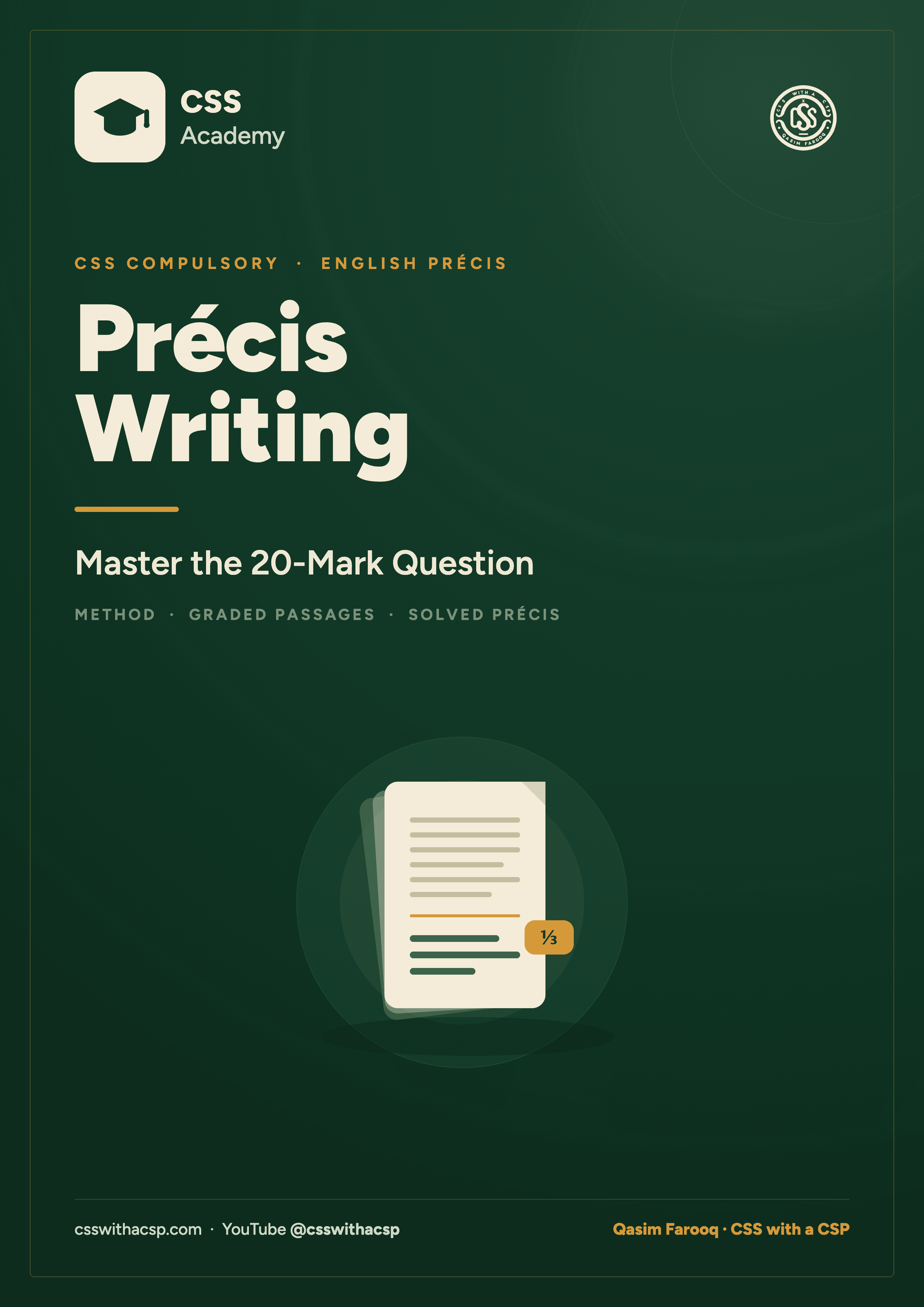 Précis Writing Handbook: Master the 20-Mark Question — cover